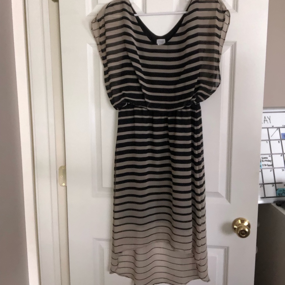 Beige striped dress